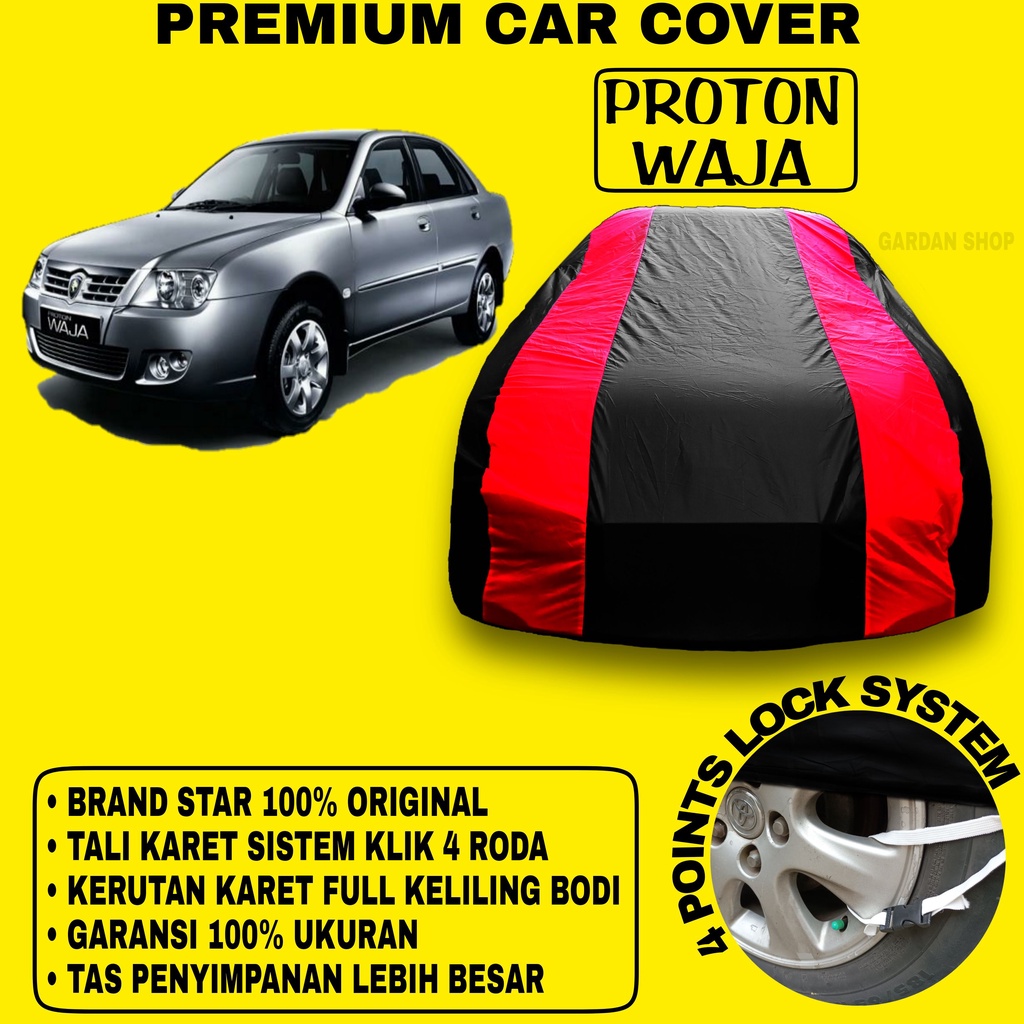 Body Cover PROTON WAJA Sarung Strip MERAH Penutup Pelindung Bodi Mobil Proton Waja PREMIUM