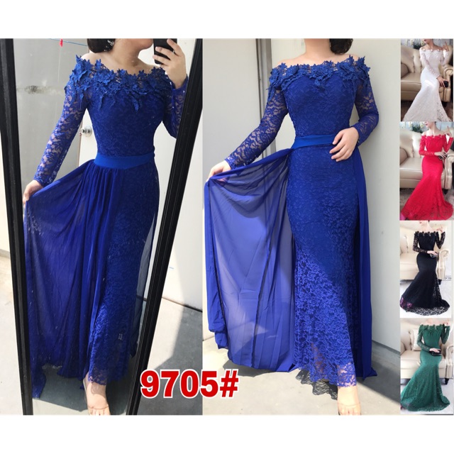 Gaun 9705 Baju Pesta Brokat Maxi Mewah