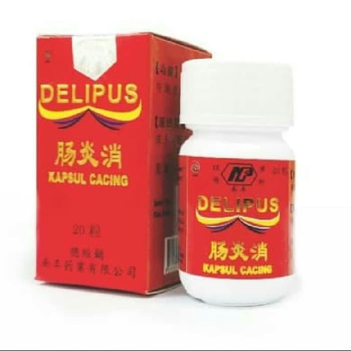 DELIPUS Kapsul Cacing 48s Obat Tipes Demam - Obat Herbal Cina