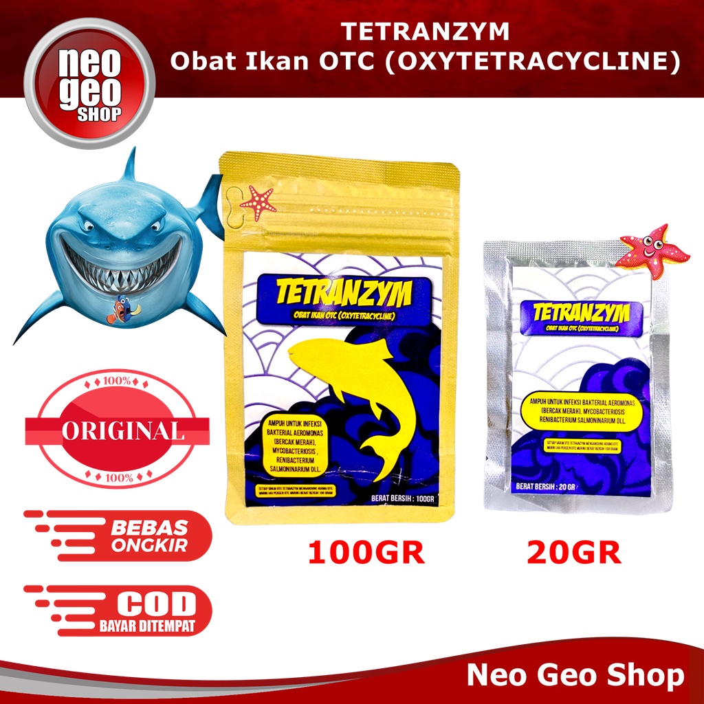 TETRANZYM Oxytetracycline Oksitetrasiklin Obat Ikan OTC