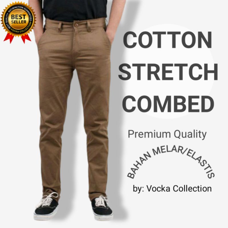 CELANA PRIA CHINO Slim fit Panjang Pria Kerja kantor Santai Liburan Cowok Original VOCKA Denim