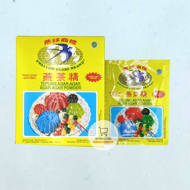 Swallow Agar Agar Transparan Putih Bening Cap Wallet Bubuk Isi 12sachet