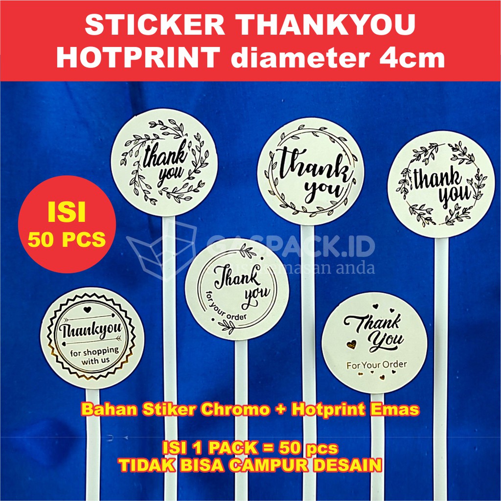 

STIKER LABEL THANKYOU OLSHOP BULAT HOTPRINT EMAS CHROMO