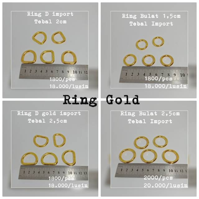 Ring tas gold 1.5-2.5cm