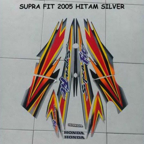 striping sticker list body bodi supra fit lama 2005 hitam silver