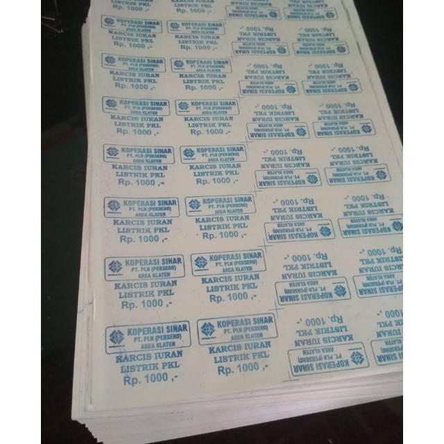 Cetak karcis, kupon, voucher, Tiket. minimal order 1Rim Bahan HVS ukuran F4