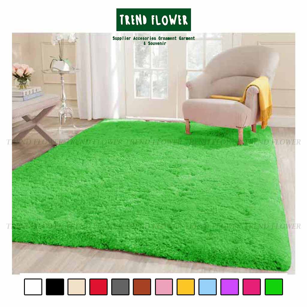Karpet keset rasfur bulu halus anti slip murah tebal 40 x 80 cm alas kamar tidur tikar piknik ambal 