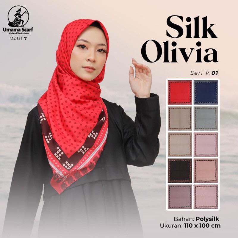 Segiempat Motif Hijab SILK OLIVIA MOTIF UMAMA 110x110-Motif 7 OLIVIA