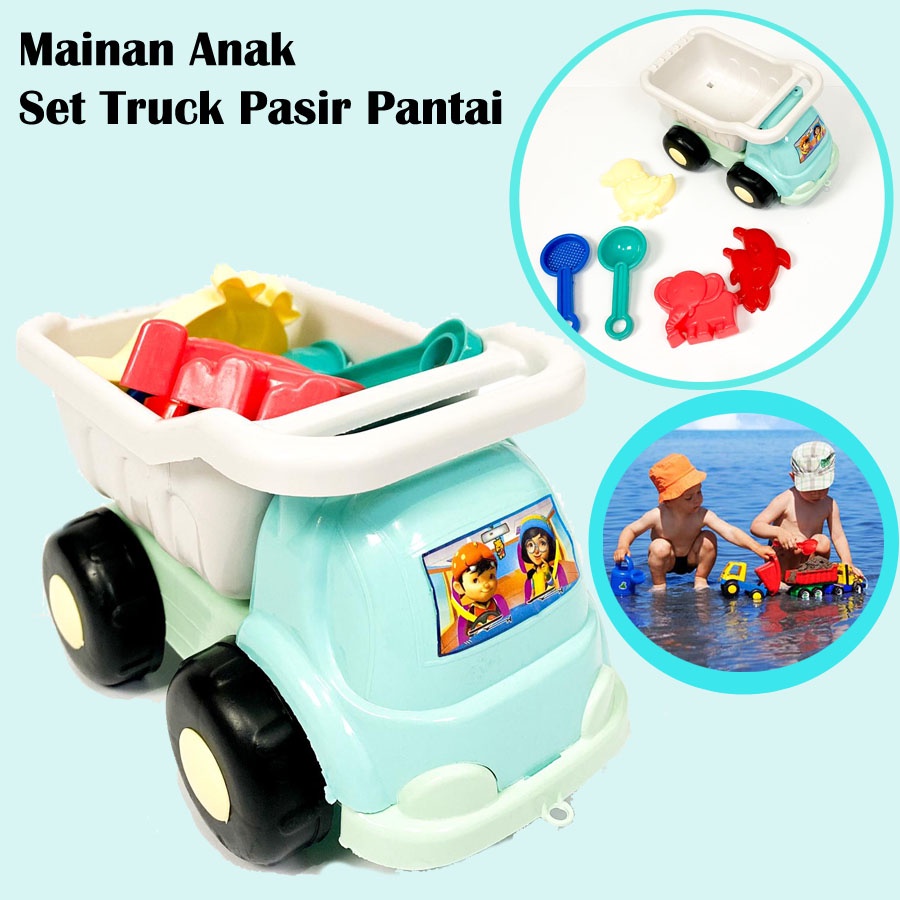 Mainan Pantai Anak Set Truk Pasir Pantai Plastik - Mainan Truk Pasir Lucu