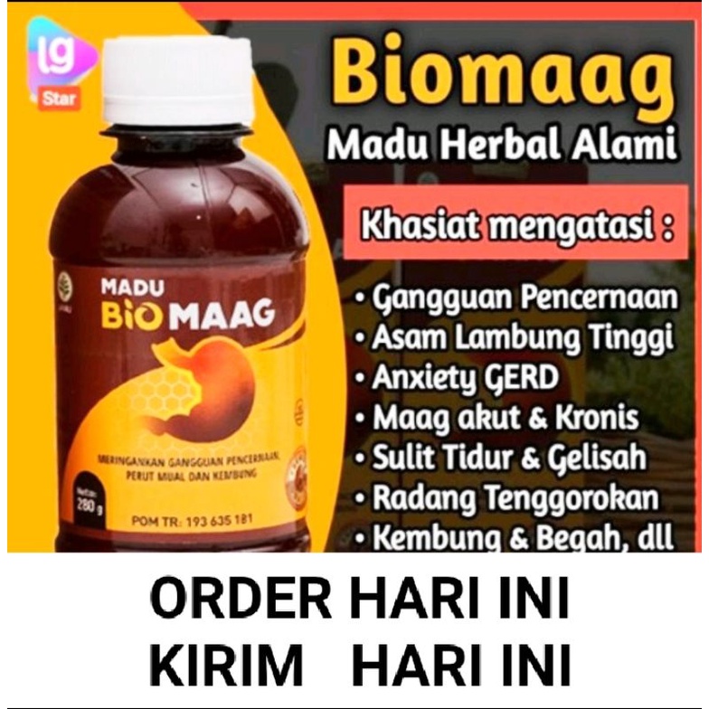 Madu Biomaag |ATASI  Maag KRONIS, Asam Lambung Tinggi, Gerd, Radang Usus- Madu Bio Maag 280 gram BPO