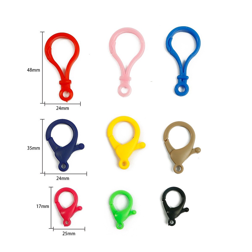 10Pcs 17mm/24mm Mix Color Plastic Lobster Clasp Hook Connectors for Necklace&amp;Bracelet Chain DIY Jewelry Findings Supplies