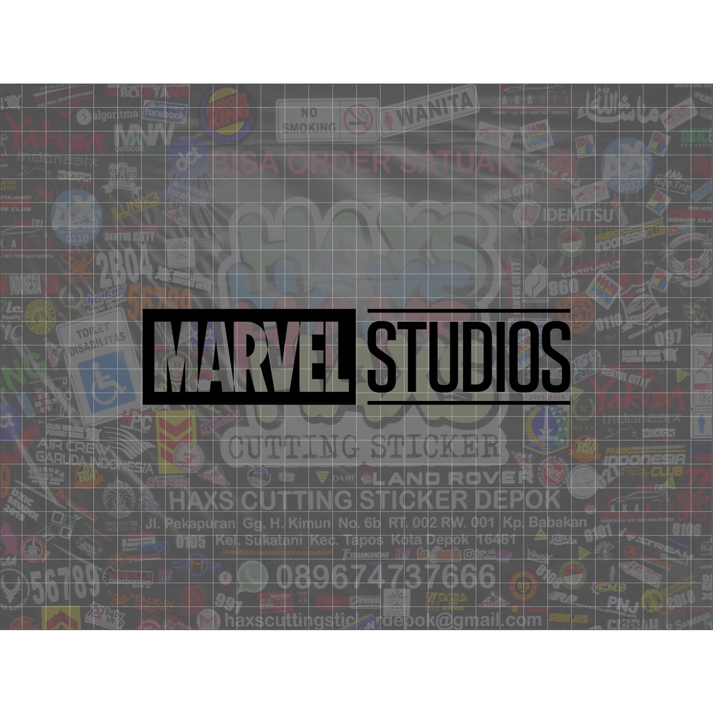 Cutting Sticker Marvel Studios V.1 1 Warna Ukuran 18 Cm Untuk Mobil &amp; Motor