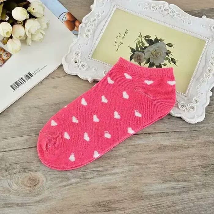 BOS Kaos Kaki Motif Love Kaos Kaki Semata Kaos Kaki Wanita Korea Ankle Cute-4