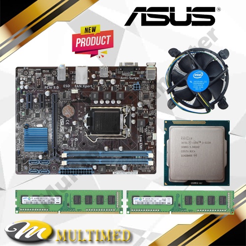 Paketan Mainboard LGA 1155 H61 Baru + Intel Core I3 + FAN + RAM 8GB