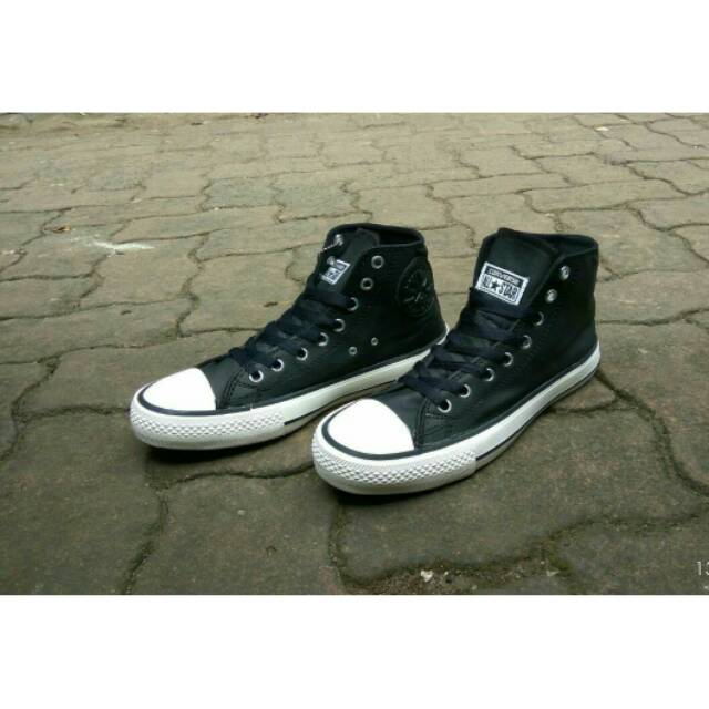 Jual Converse Higk Kulit Hitam Shopee Indonesia