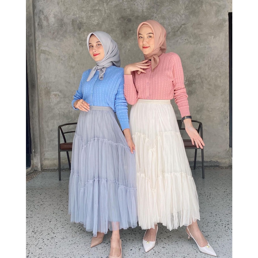 Rok Tutu Polos set Clena Cardigan-1