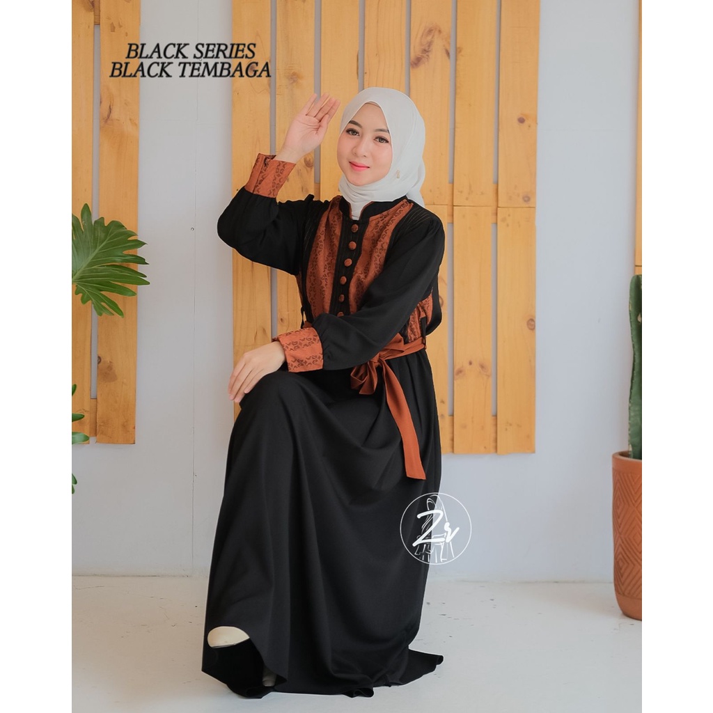 Black Series dan Yasmin dress by zr premium gamis polos basic harian selebgram busana muslim wanita ootd vintage DIY Korea style hangout persatuan komunitas