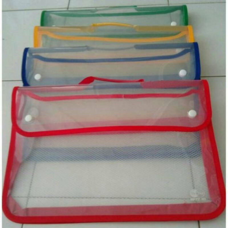 

(1 pcs) MAP TAS PLASTIK JINJING/TENTENG kancing