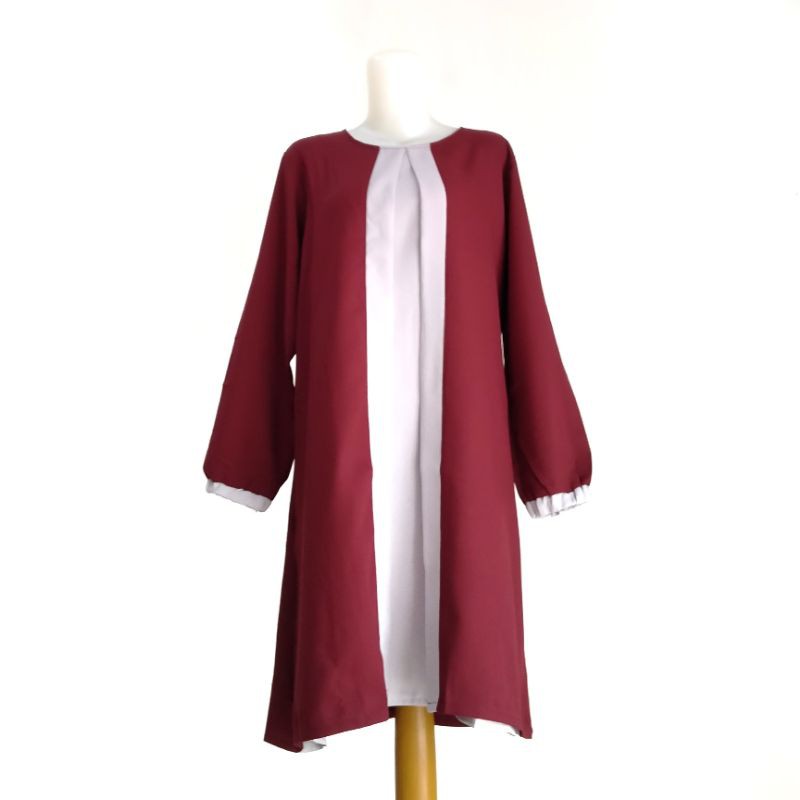 Arsani Tunik Big Size Wanita LD 110 Kombinasi Warna Lengan Panjang