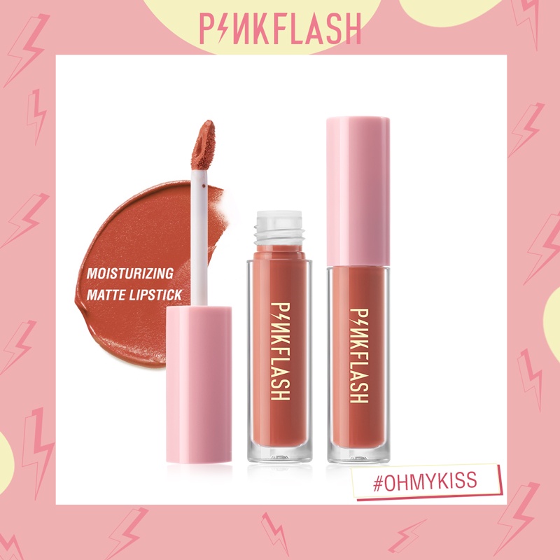 PINKFLASH Eye Makup Set 3 Shades Eyeshadow Matte Liquid Lipstik Ombrelips Tahan air Tahan lama Eyebrow Eyeliner Mascara
