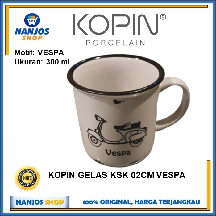 Kopin Cangkir Gelas Cup Keramik Teh Kopi Vespa Ksk 02cm