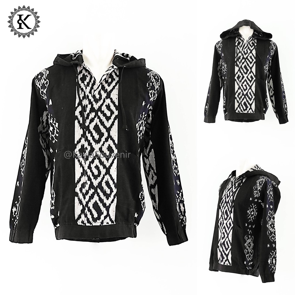 Jaket Jumper Hoodie Tenun / Jumper Tenun Etnik - Kain Etnik