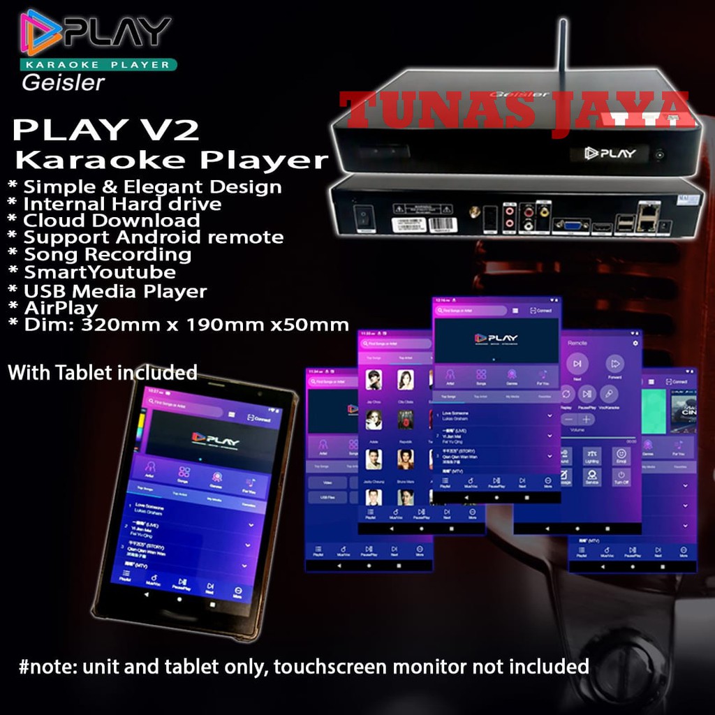 GEISLER PLAY V2 SMART YOUTUBE INCLUDED TABLE PLAYER KARAOKE FREE TAB ANDROID