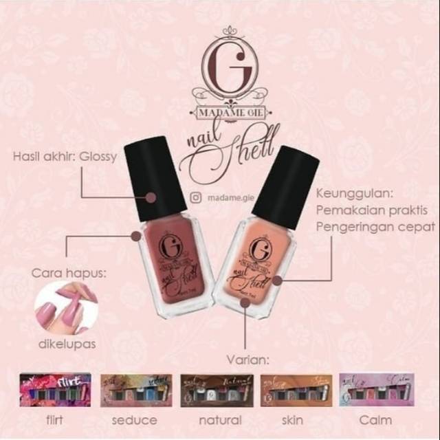 CAT KUKU WUDHU FRIENDLY / NAIL POLISH / KUTEK Madame Gie Nail Shell ORI (satuan)