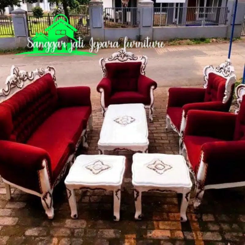 sofa tamu romawi rintik elegan meubel jepara
