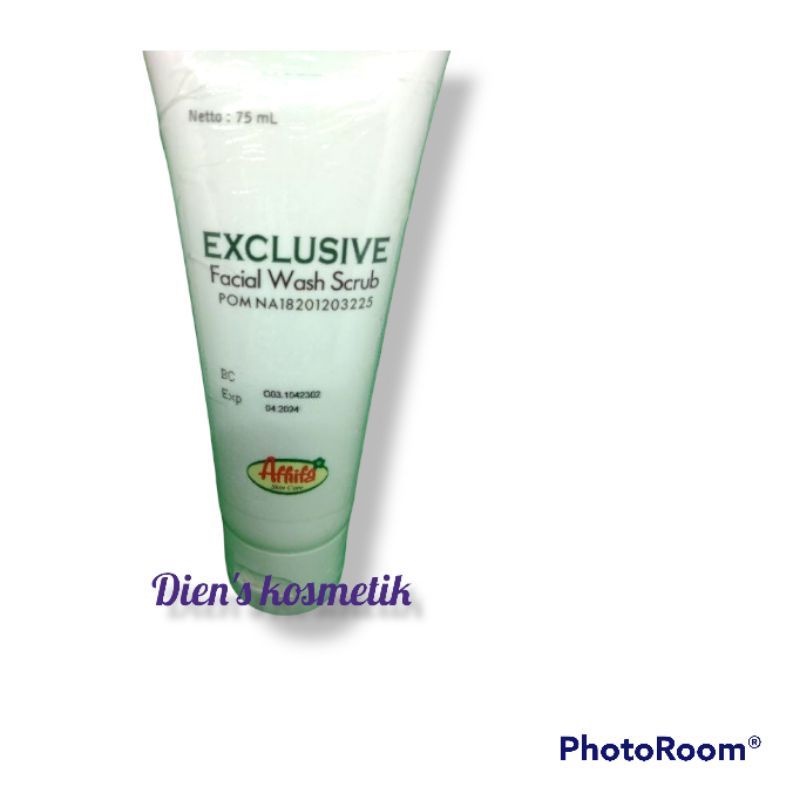 Afhifa skincare | Exclusive facial wash scrub 75ml | sabun pencerah exclusive Original BPOM