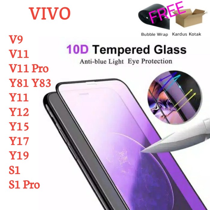 Tempered Glass Full Anti Blue Light/Radiasi Vivo Y17 PRO/ ANTI GORES VIVO Y17 PRO [ ANTI-BLULIGHT ]