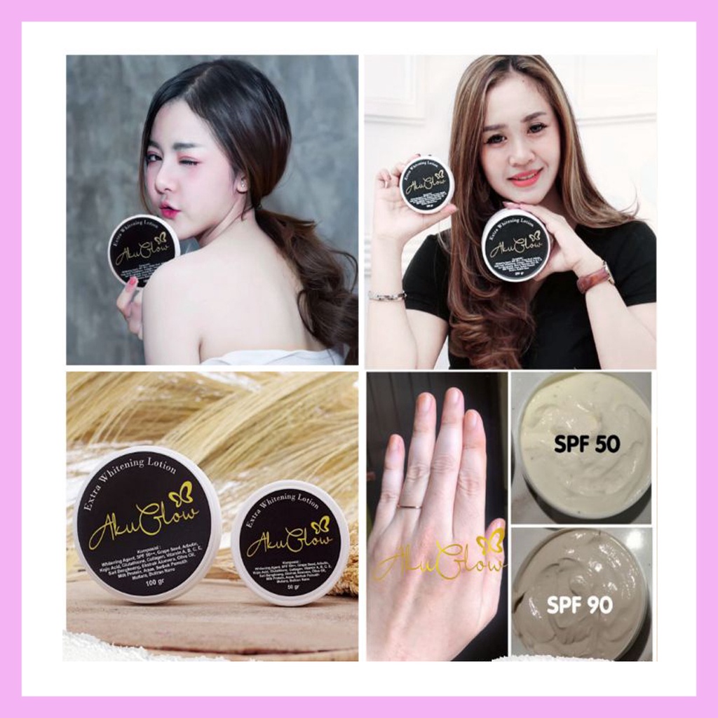 AKUGLOW WHITENING LOTION EXTRA HB - KROMOSOM DOSTING KOJIC ACID - PEMUTIH BADAN AMPUH MURAH TERLARIS