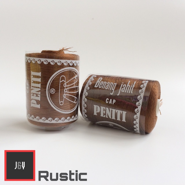 Benang nylon no 30 cap peniti cokelat rustic