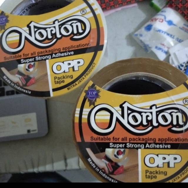 

Lakban Norton 2 inch coklat dan bening