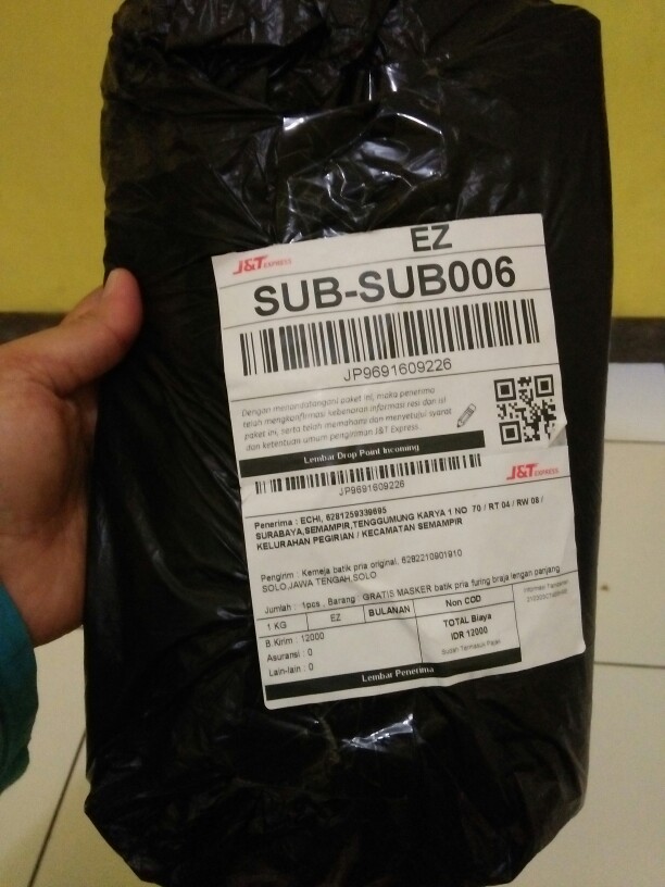 Cod Kemeja Batik Pria Furing Braja Lengan Panjang Merah Maron Kamulyan Modern