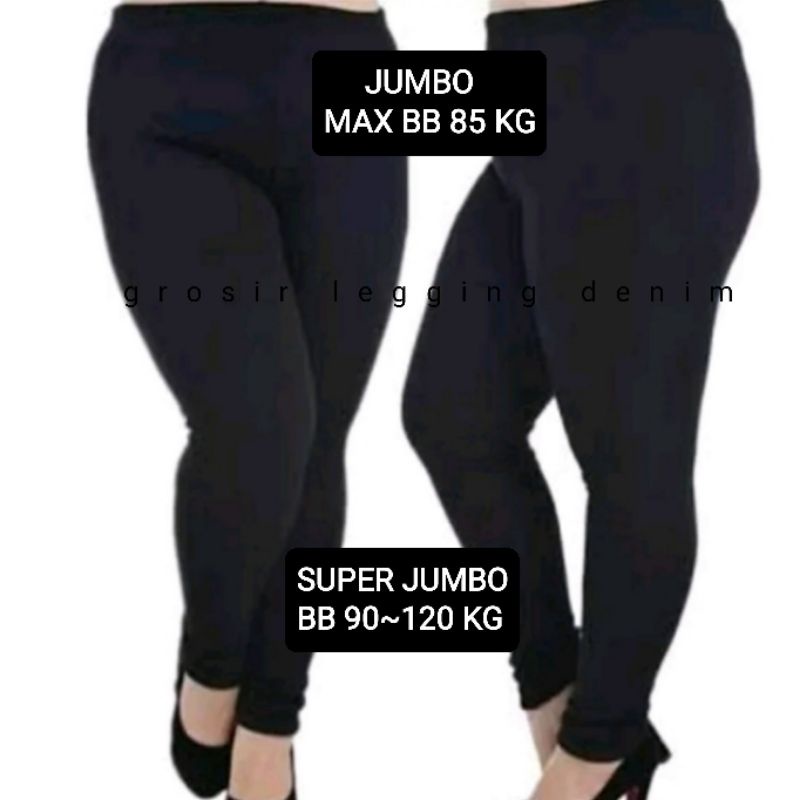 Legging Spandex JUMBO dan SUPER JUMBO - Legging Panjang Wanita Tebal Adem - dalaman gamis- Legging M