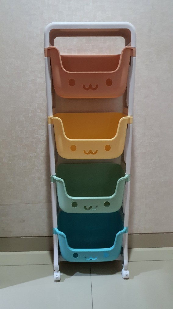 [original]rak Mainan Anak 4 Susun Rak Gemes Susun Rak Roda Susun Kamar Mandi Dapur Ym514