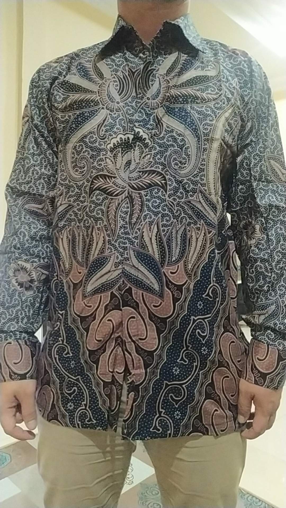 Premium Kemeja Batik Pria Lengan Panjang Size M L Xl Xxl Bswart Batik Hrb026 Kenongo Hem Panjang