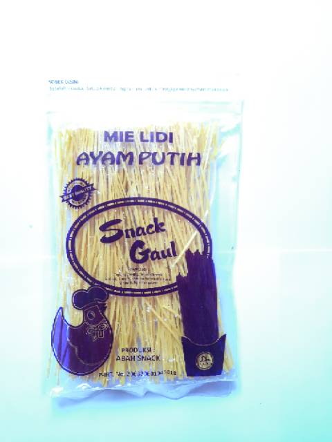 Mie lidi ayam putih snack gaul rasa pedas dan asin