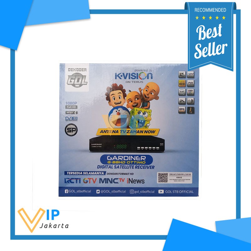 Terjamin Gardiner Receiver Parabola Ottimo G-88 HD Free Voucher VIP