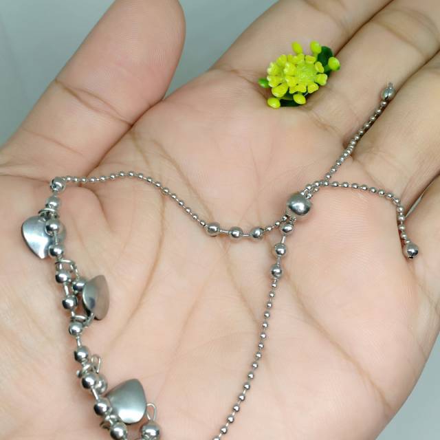 Gelang tangan monel baja putih besi putih