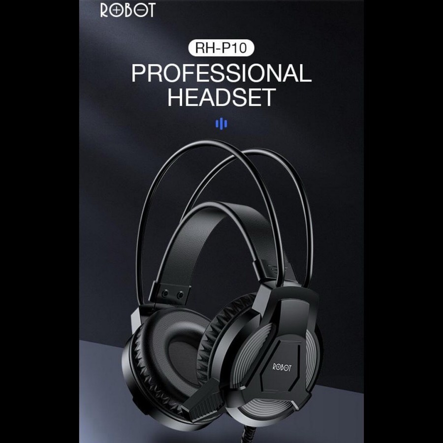 ROBOT Headset Wired HP RH-P10 Headphone Dua Jack Audio 3,5mm With Mic Double Headband Original Resmi