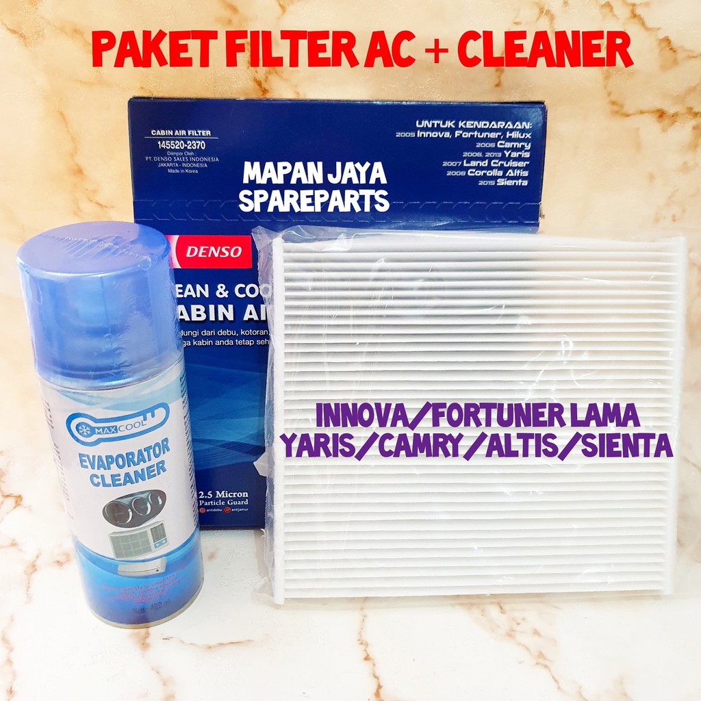 PAKET CLEANER &amp; FILTER AC - INNOVA / FORTUNER / YARIS / SIENTA / ALTIS / VIOS (DENSO)