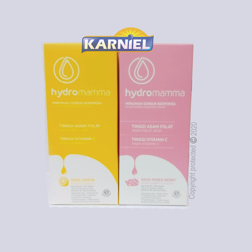 2 BOX Hydromamma MIXEDBERRY LEMON Asam Folat Vitamin C Hydromama Hydro Mamma Mama Hamil Promil ASI