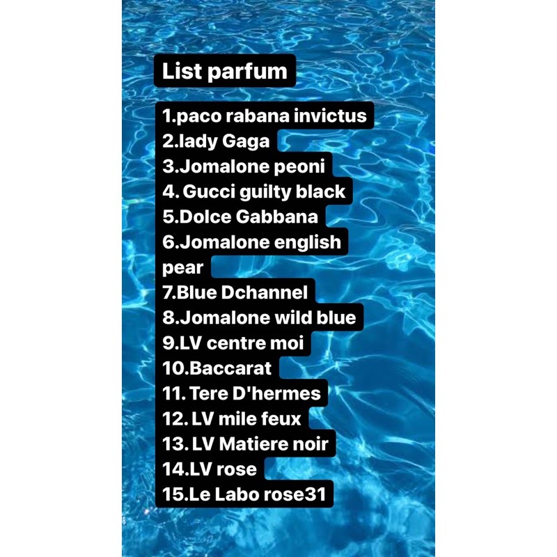 LIST PARFUM 35ML PLATINUM QUALITY