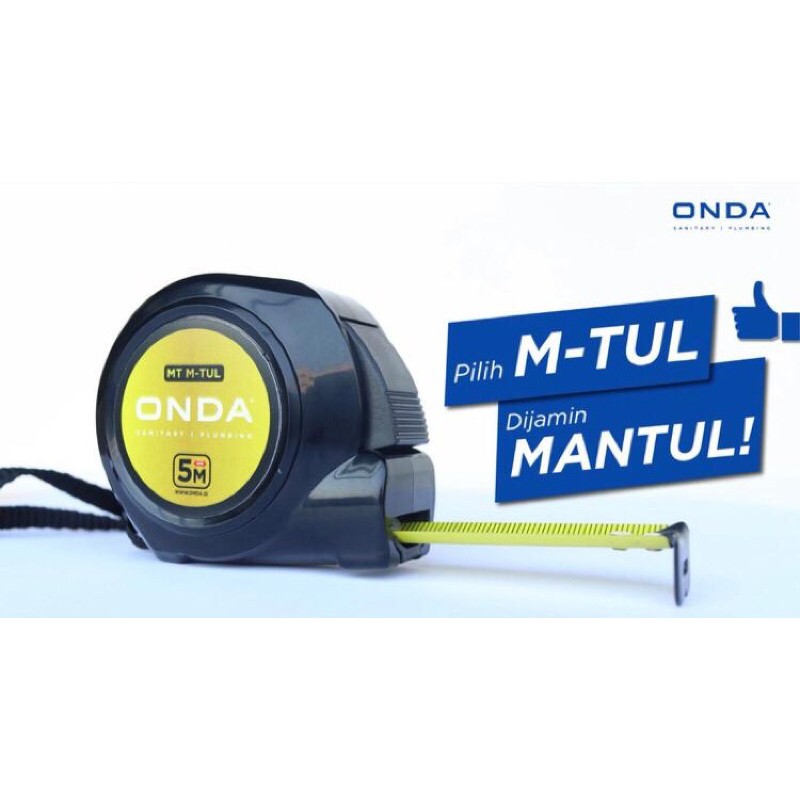 METERAN ONDA 5 MTR HANDLE KARET. SELF LOCK . High Quality. Awet . measuring Tape