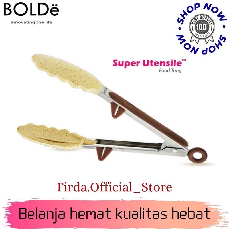 BOLDE SUPER UTENSILE FOOD TONG 9 Inchi/ 12 Inchi [ORIGINAL] - BEIGE