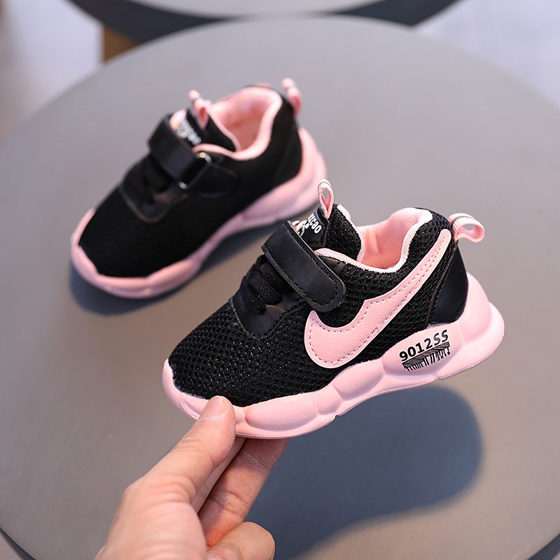  Sepatu  Sneakers  Sport Velcro Breathable Anak  Laki laki 