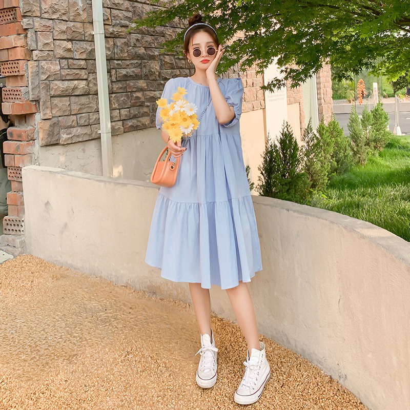 IL - DRESS MIJOO WANITA LENGAN PUFF | DRESS MIDI RUFFLE WANITA KOREAN STYLE