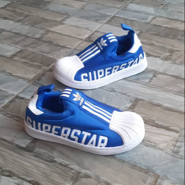 adidas superstar slip on blue